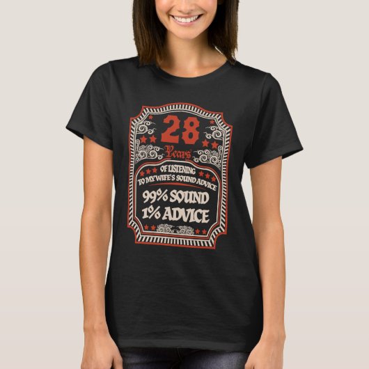 T-shirt 28th Wedding Anniversary For Him Man Husband (Devant)