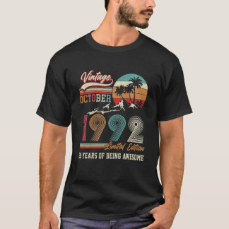 T-shirt 29 Ans 29E Anniversaire Rétro Vintage Octobre 1