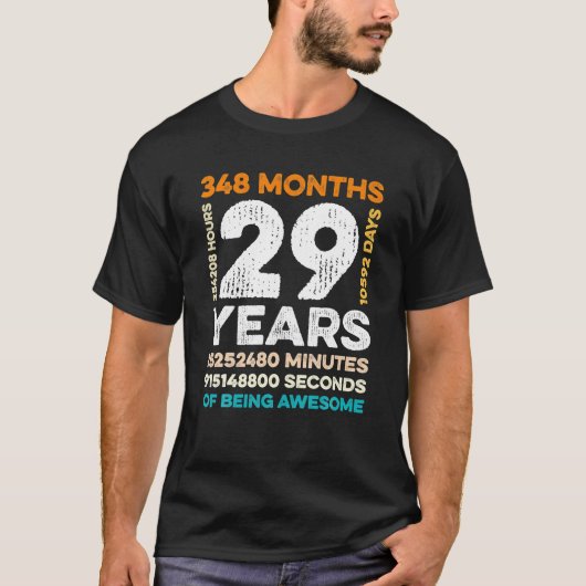 T-shirt 29 Ans 348 Mois D'Être Impressionnant 29e (Devant)