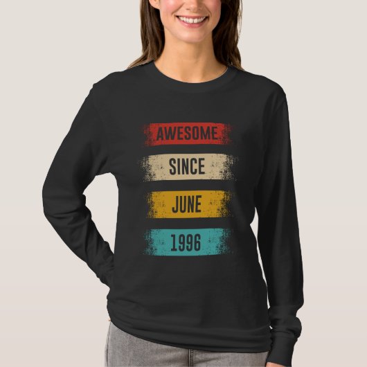 T-shirt 29 Ans Awesome depuis Juin 1996 29e Anniversaire (Devant)