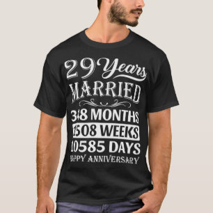 T-shirt 29 ans mariés heureux 29e anniversaire de Mariage 