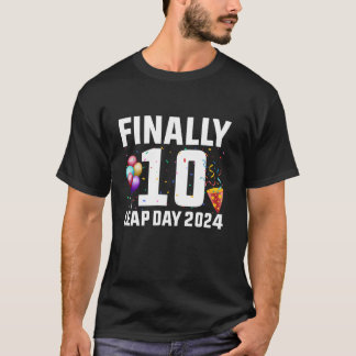 T-shirt 29 fév Enfin 10 ans vieux bonjour 2024