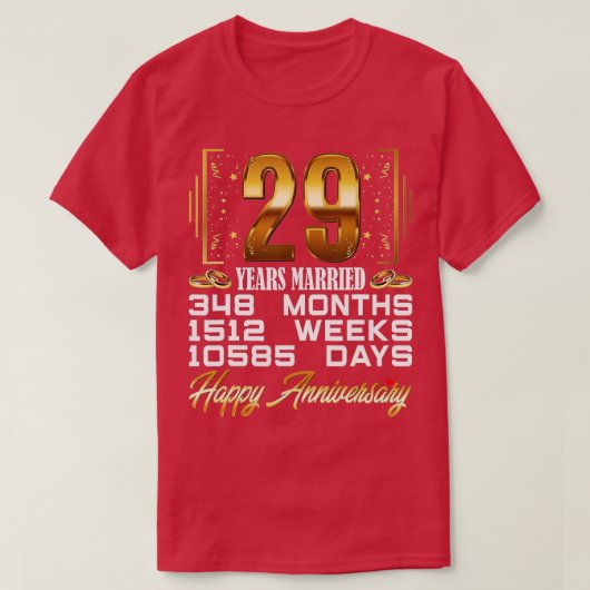 T-shirt 29 Years Married Funny 29th Wedding Anniversary (Design devant)