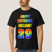 T-shirt 29e anniversaire — Bold, Fun, Rainbow 29, Nom pers (Devant)