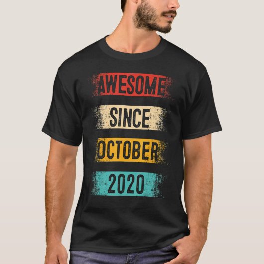 T-shirt 2 Ancien Awesome depuis Octobre 2020 2e Anniversai (Devant)