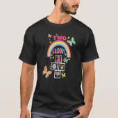 T-shirt 2 Anniversaire Deux Super Retro Rainbows Second Ha (Devant)