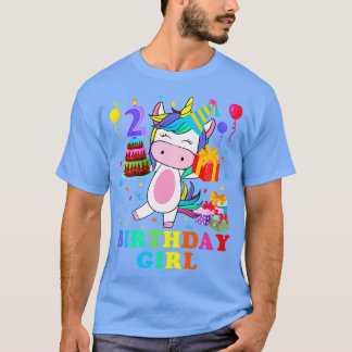 T-shirt 2 Anniversaire fille Unicorn