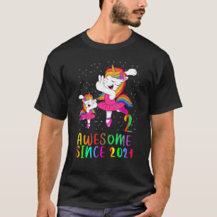 T-shirt 2 Anniversaire Unicorn Ballet Awesome depuis