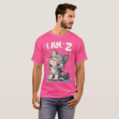 T-shirt 2 Ans 2 Anniversaire Loups Garçon Fille Loup (Devant entier)