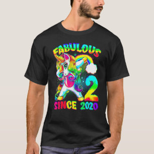 T-shirt 2 Ans 2e Anniversaire Unicorn Girl Fabulous Sin