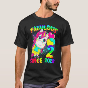 T-shirt 2 Ans 2e Anniversaire Unicorn Girl Fabulous Sin