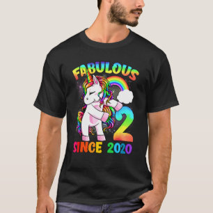 T-shirt 2 Ans 2e Anniversaire Unicorn Girl Fabulous Sin