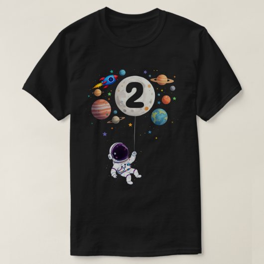 T-shirt 2 ans Anniversaire Planètes Astronaut 2e Anniversa (Design devant)