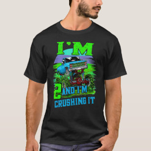 T-shirt 2 Ans Concassant It Monster Truck 2e Anniversaire