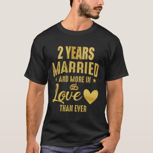 T-shirt 2 ans couples mariés, 2e anniversaire de Mariage (Devant)