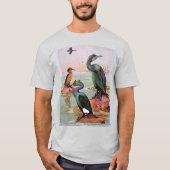 T-shirt 2 Espèces de cormorans, illustration avant/arrière (Devant)