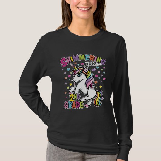 T-shirt 2 Grade  for students and teachers women unicorn (Devant)