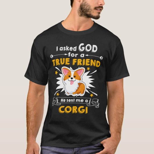 T-shirt 2 Il m'a envoyé un Corgi (Devant)