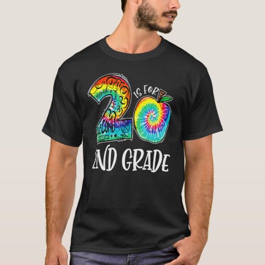 T-shirt 2 Is For 2nd Grade Tie Dye Student Teacher Back To (Devant)