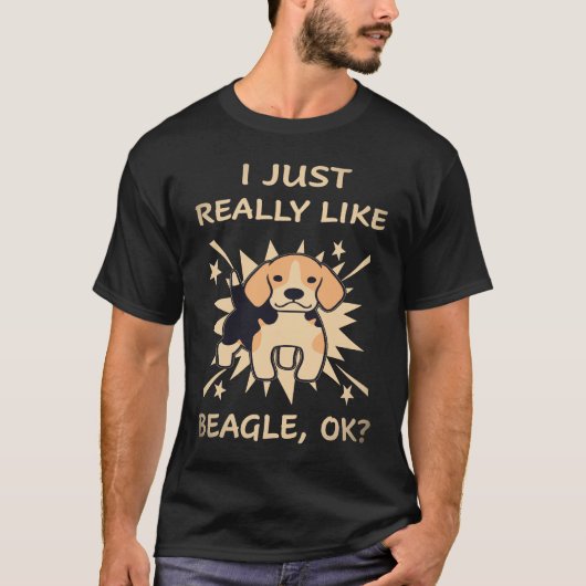 T-shirt 2 J'aime vraiment beaucoup Beagle (Devant)