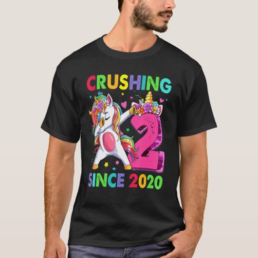 T-shirt 2 Le broyer depuis 2020 Dabbing Unicorn 2e naissan (Devant)