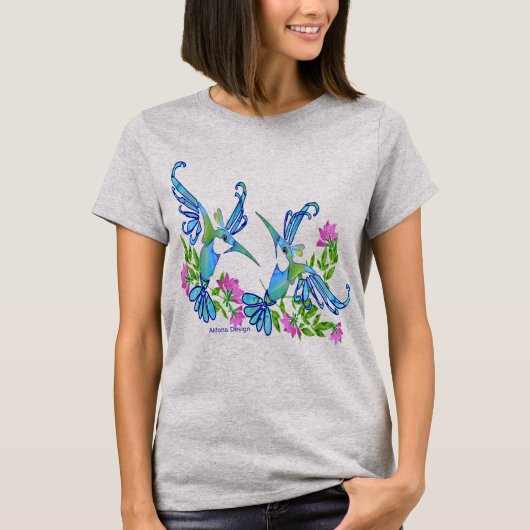 T-shirt 2 Oiseaux bleus (Devant)