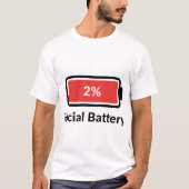 T-shirt 2% Social Battery (Devant)
