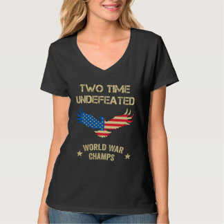 T-shirt 2 Time Undefeated World War Champs Patriotic July 