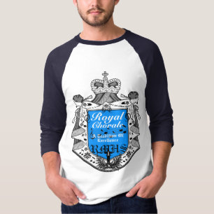 T-shirt 2A bleu de crête royale de choral