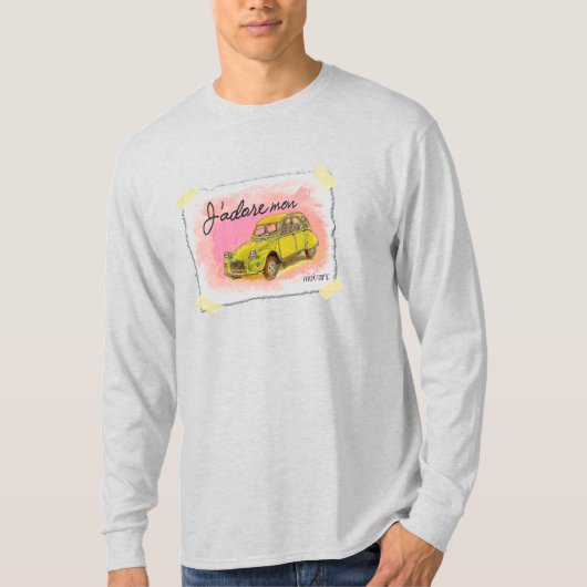 T-shirt 2CV Jaune classique en gris clair (Devant)