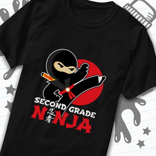 T-shirt 2e année Ninja Kick Premier jour Retour à l'école