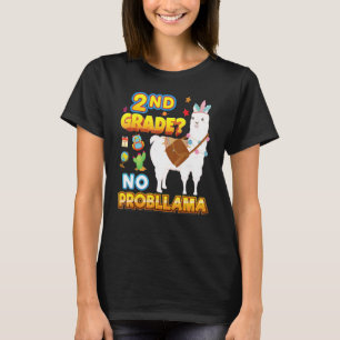 T-shirt 2e année sans problème Retour à l'école Llama Prob