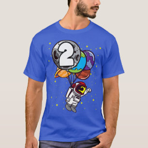 T-shirt 2e anniversaire Astronaute 2 ans Planètes Garçons
