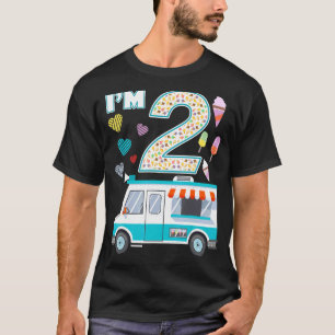 T-shirt 2e Anniversaire Cream Cream Truck Crew Je suis 2 P