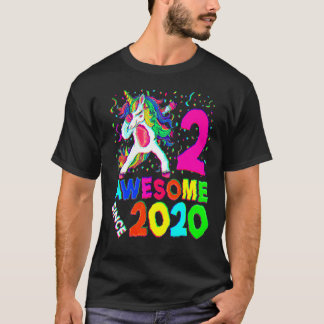 T-shirt 2e anniversaire Dabbing Unicorn Party 2 ans Gi