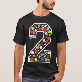 T-shirt 2e anniversaire de sport grand numéro deux ans gar