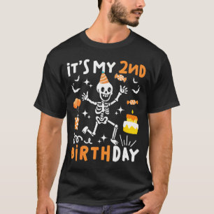 T-shirt 2e anniversaire enfants squelette drôle 2ème anniv