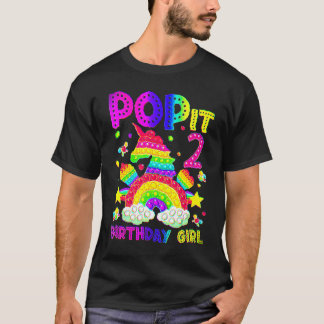 T-shirt 2e anniversaire Fidget Toy Pop It Birthday Girl 2 