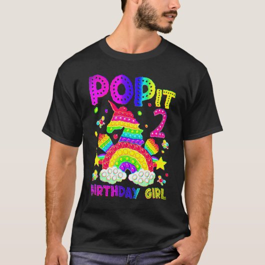T-shirt 2e anniversaire Fidget Toy Pop It Birthday Girl 2  (Devant)