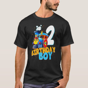 T-shirt 2e anniversaire Train Boys Girls 2 years old