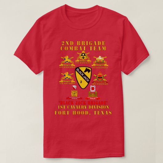 T-shirt 2e brigade Équipe de combat 1re division de cavale (Design devant)