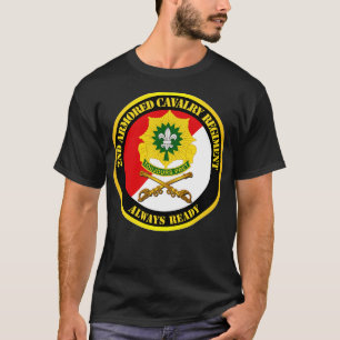 T-shirt 2e Régiment de cavalerie blindée DUI Rouge Blanc T