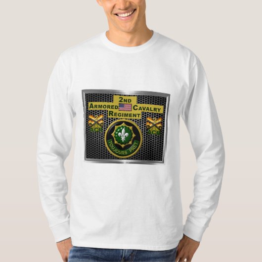 T-shirt 2e régiment de cavalerie blindée "toujours prêt" (Devant)