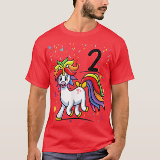 T-shirt 2ème Anniversaire 2 ans Unicorn Party 2ème anniver