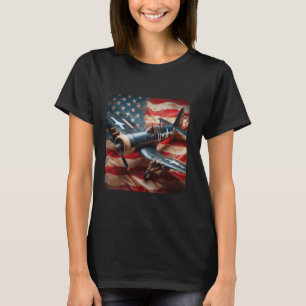 T-shirt 2ÈME GUERRE MONDIALE Warplane F4U Corsair Distorsi