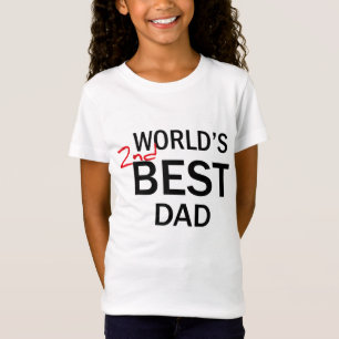T-Shirt 2ème Meilleure Fête des pères papa du monde Drôle 