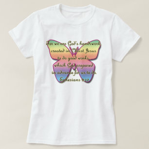 T-shirt 2h10 d'Ephesians, papillon de vers de bible