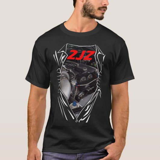 T-shirt 2JZ Engine AWD GE Cars CC Horsepowe Art GTE Twin (Devant)