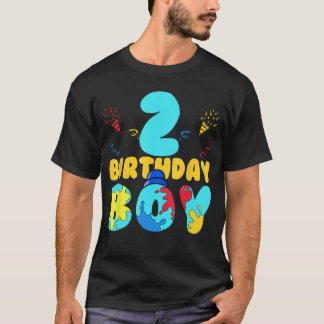T-shirt 2nd Birthday Boy Gaming Party 2 Years Old Gamer  G