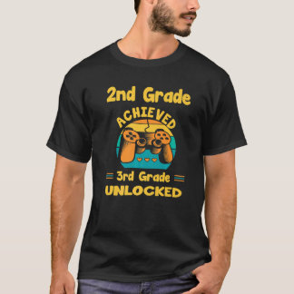 T-shirt 2nd Grade Achieved 3rd Grade Unlocked Retro Colorf
